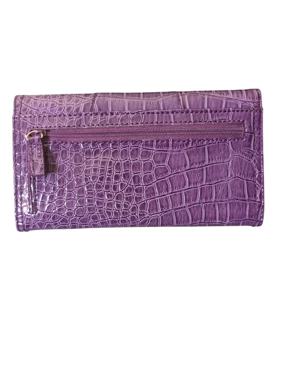 Nine West Purple Croc-Embossed Wallet